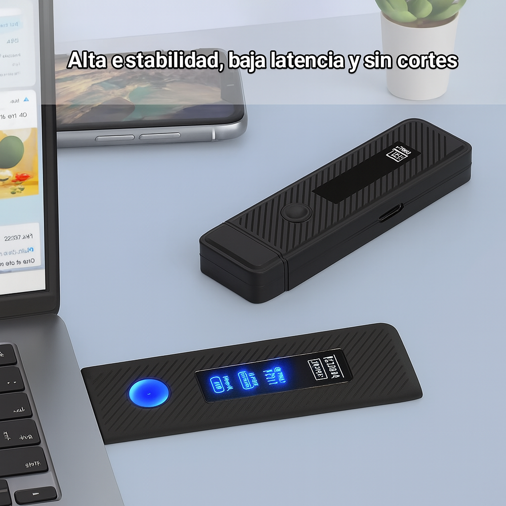 Extensor HDMI inalámbrico 1080p 50 m con display LED (TX+RX)