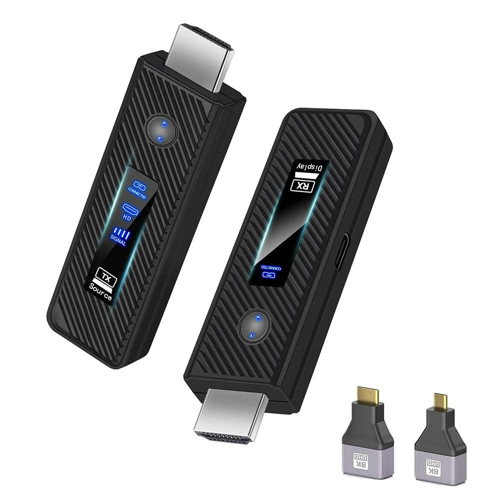 Extensor HDMI inalámbrico 1080p 50 m con display LED (TX+RX)